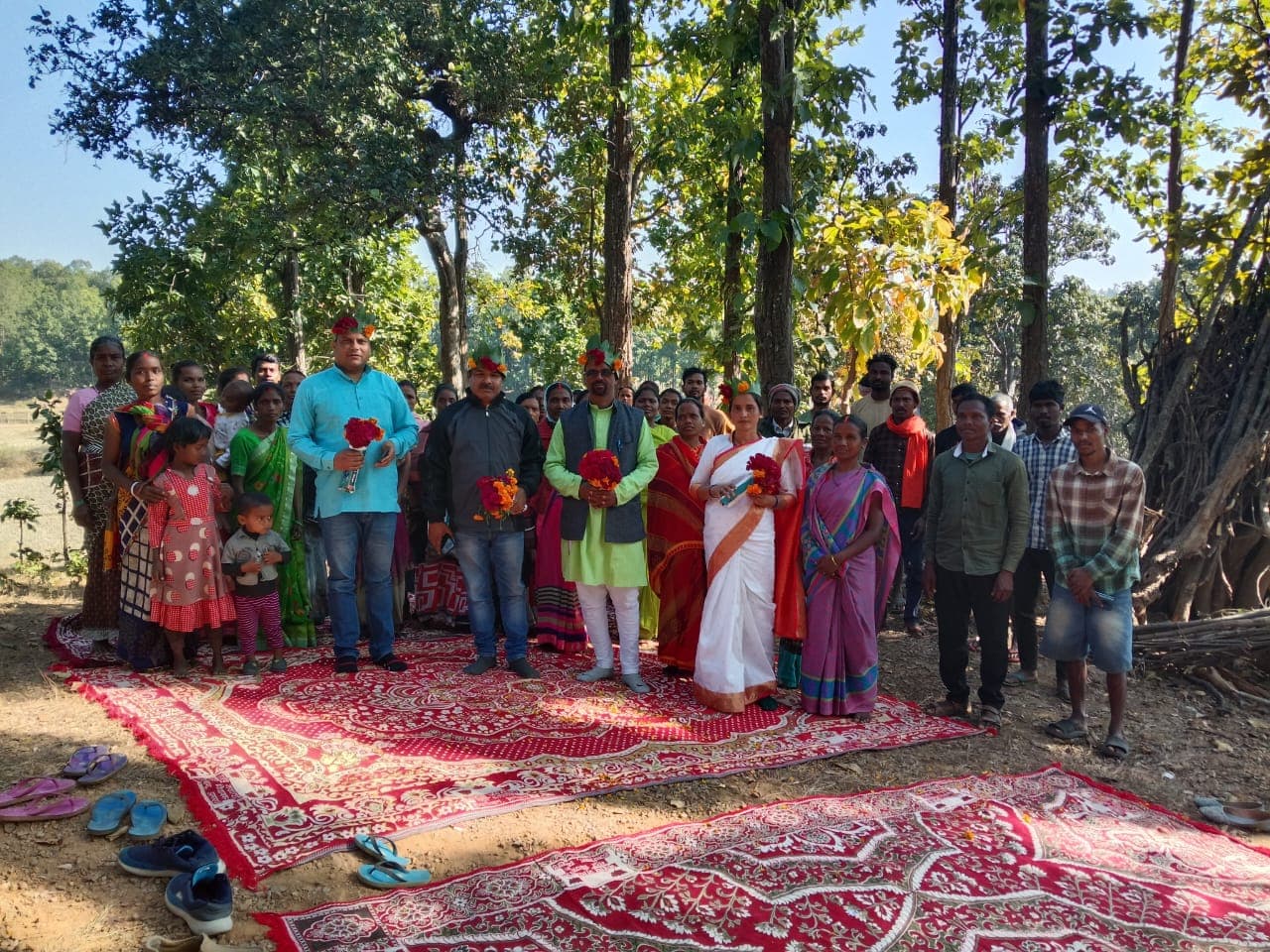 Community members from villages served by Ambedkar Foundation in rural Jharkhand
