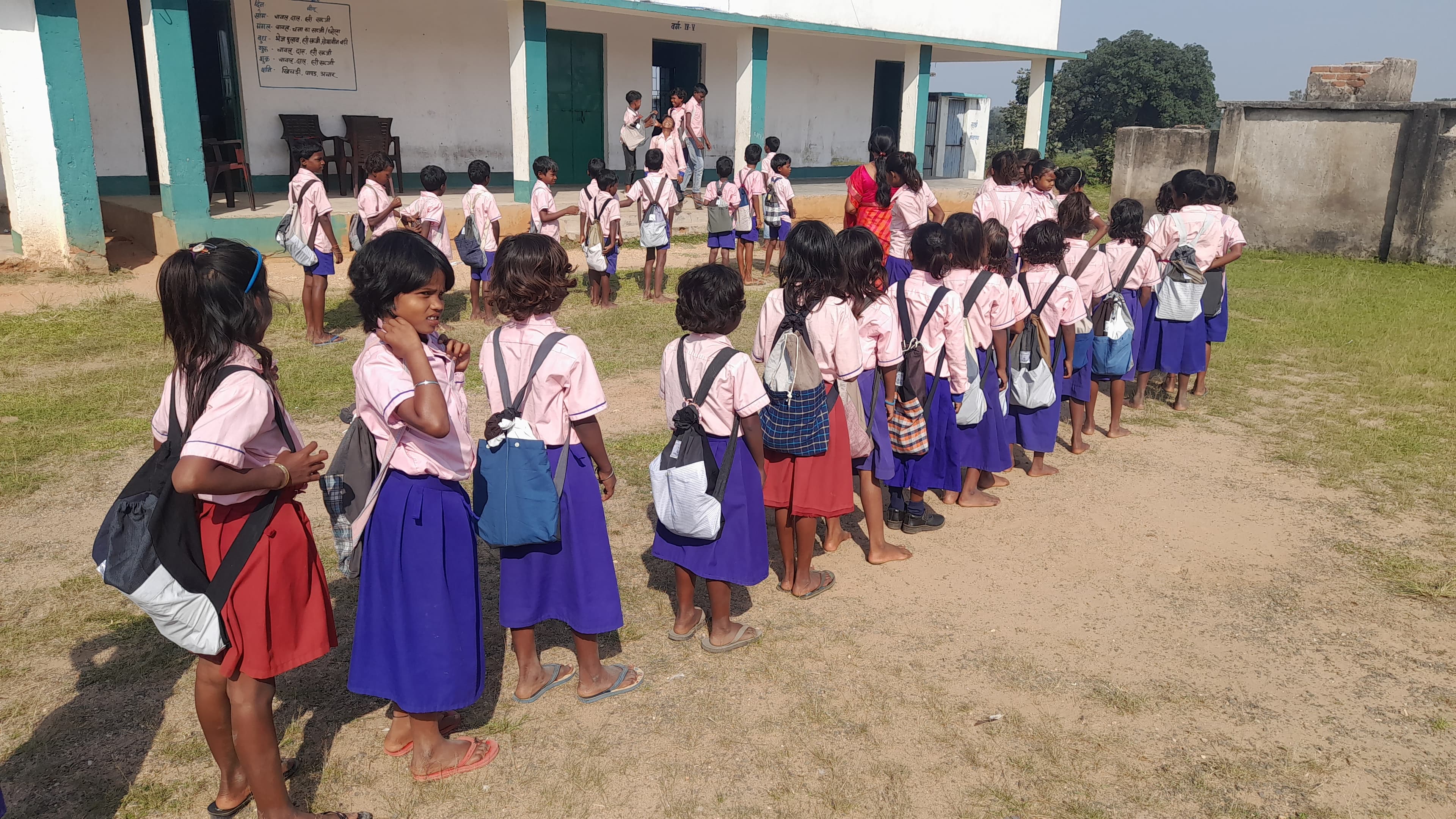 Children participating in an education program in rural Jharkhand
